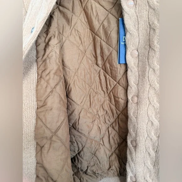 NWT Ralph Lauren - Cable-knit wool-cashmere bomber jacket, size Small, in Camel - Picture 11 of 12
